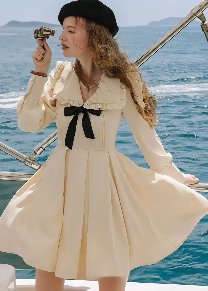 DOLL NECK A-LINE DRESS