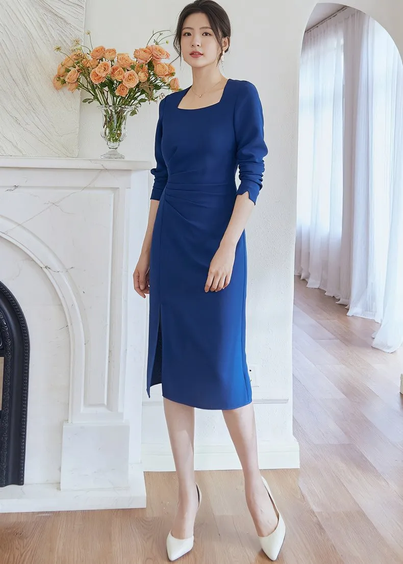 WAIST TUCK MIDI DRESS